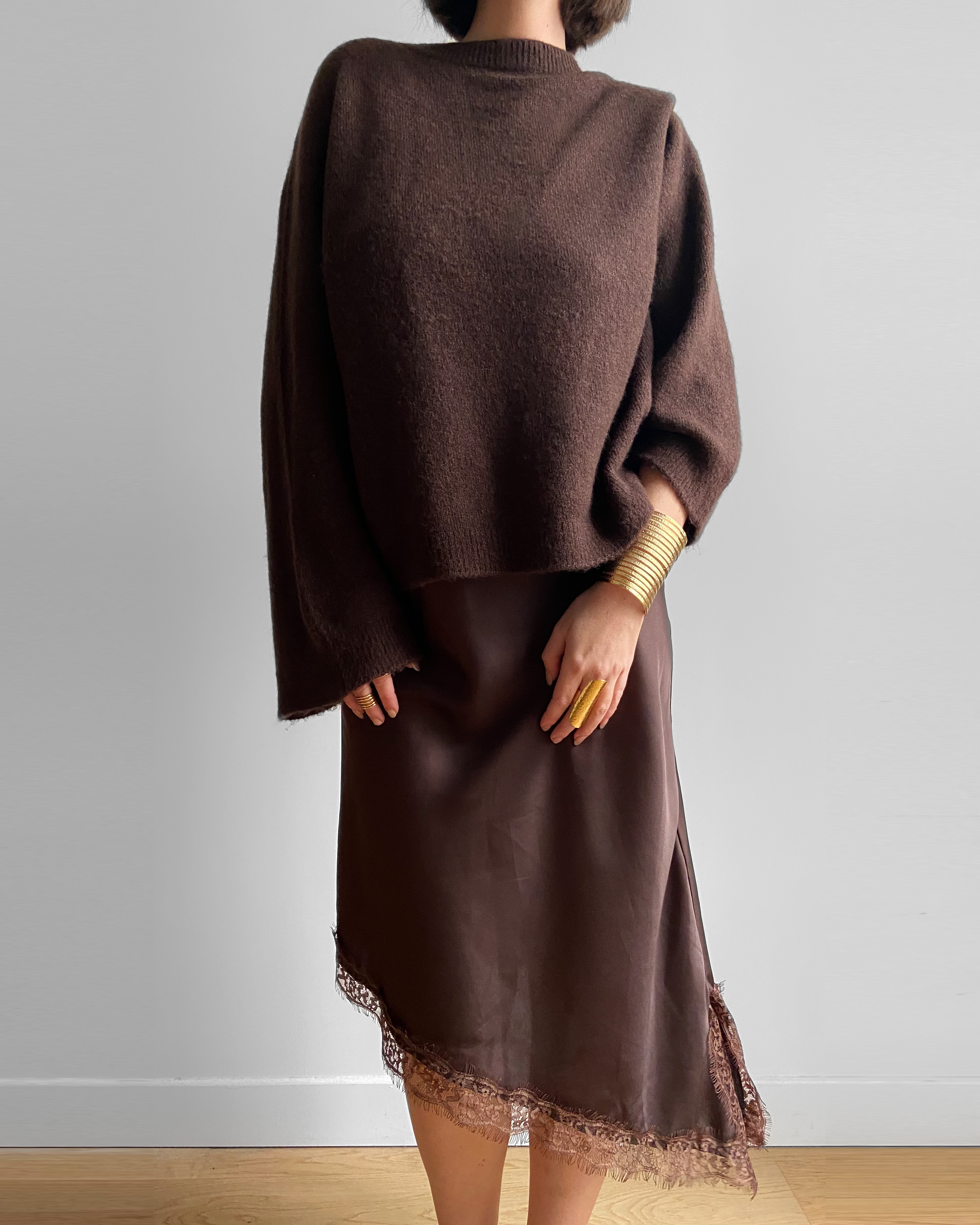 ROBE SATIN DENTELLE