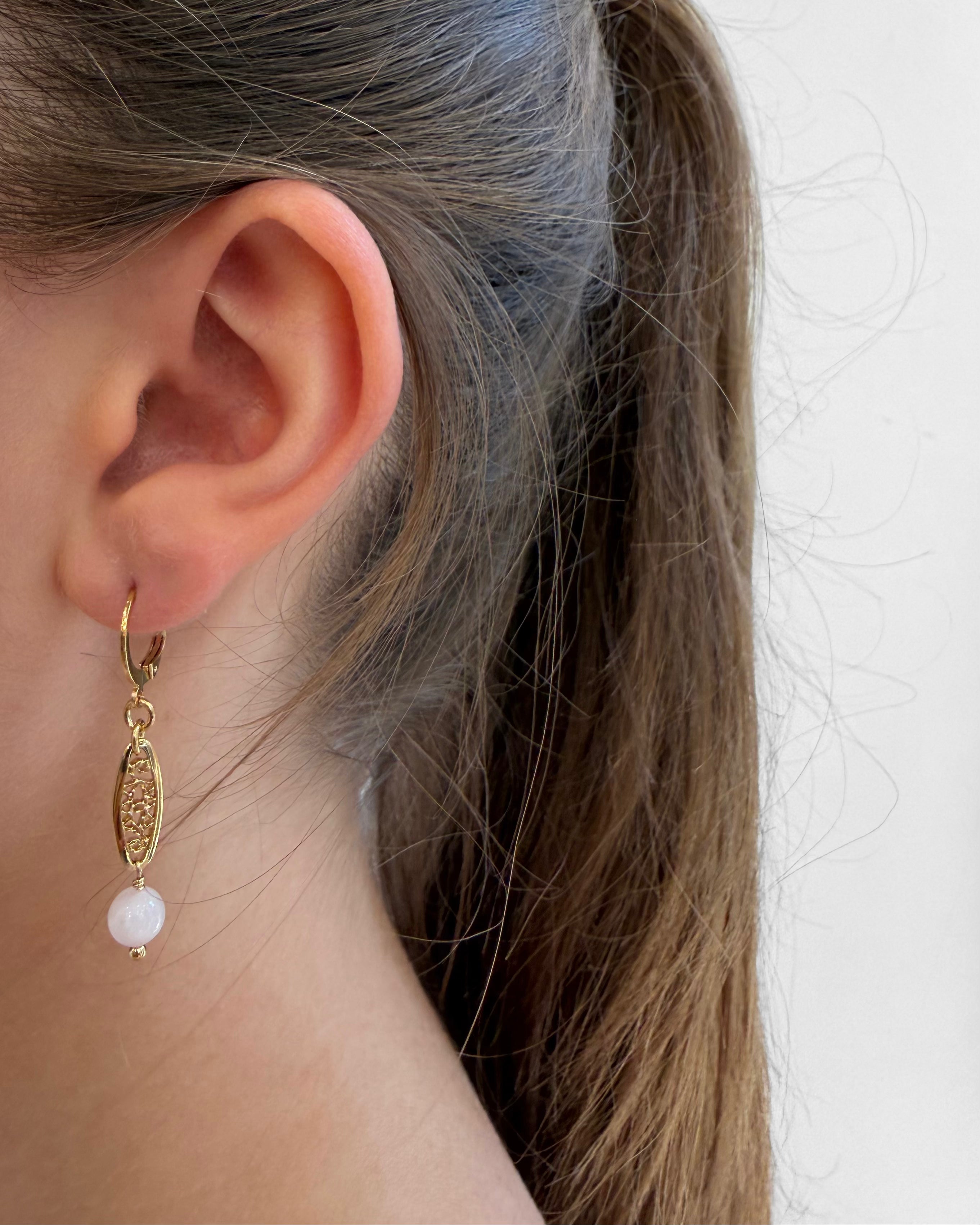 BOUCLES DENTELLE PERLE
