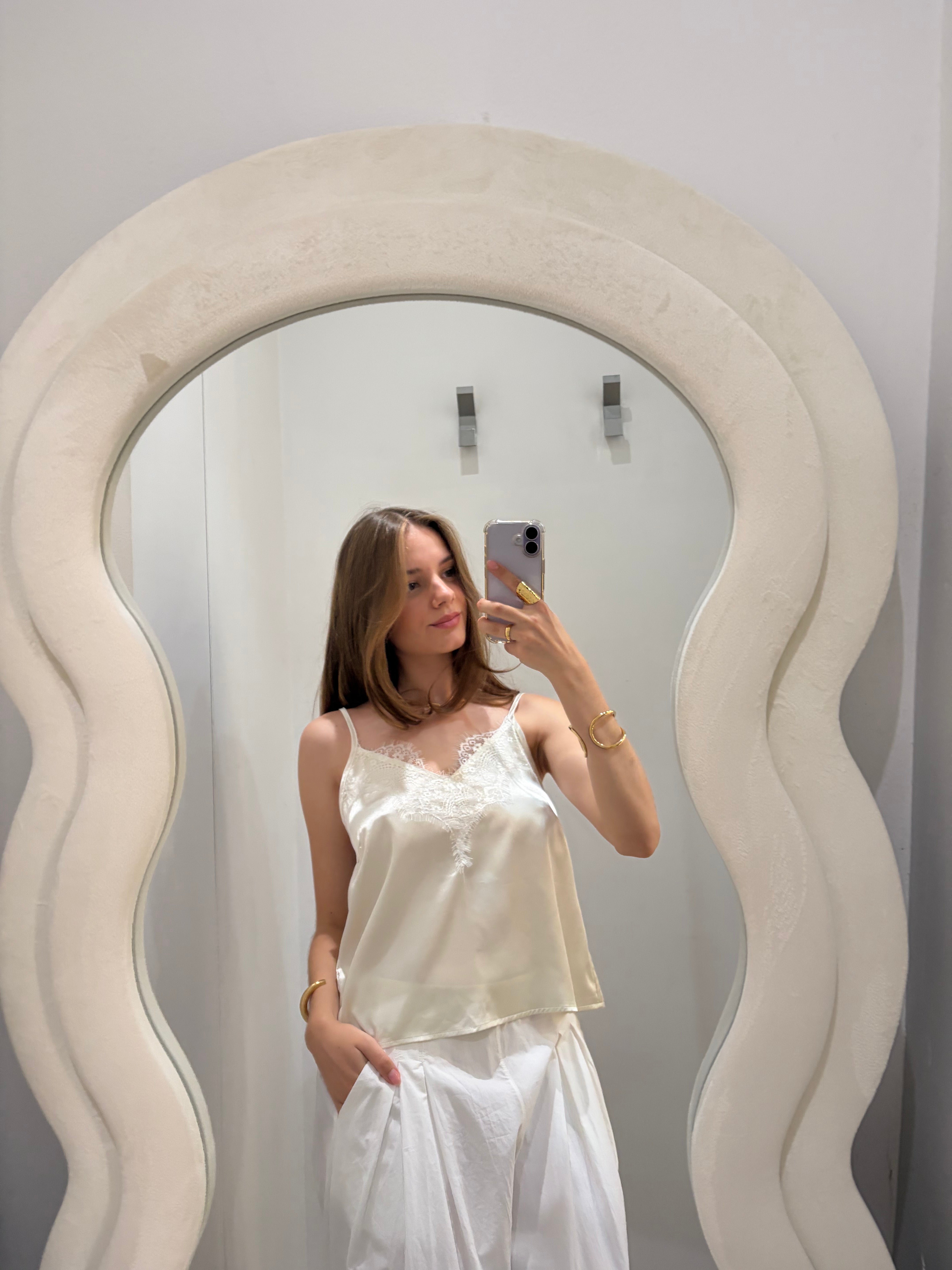 TOP SATIN DENTELLE