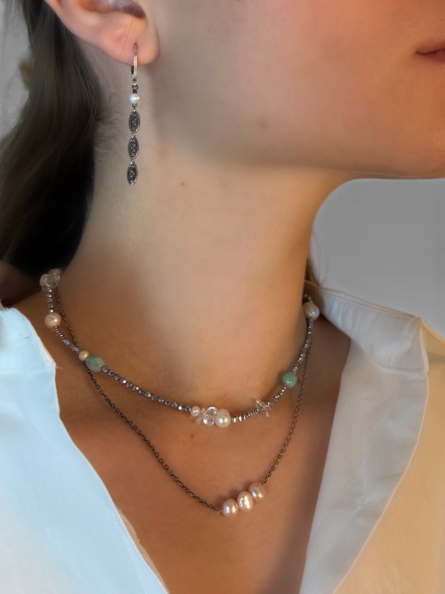 MINI DENTELLE PERLE EARRINGS