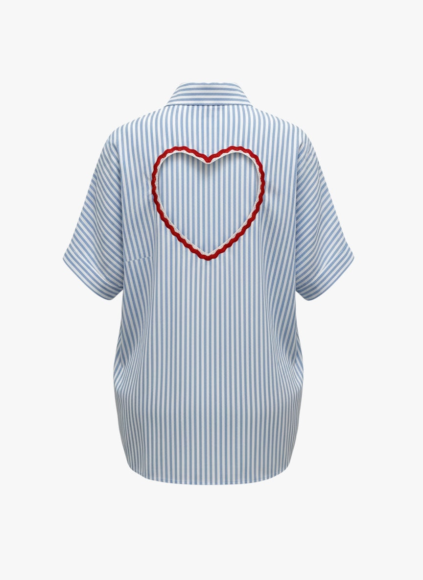 CHEMISE COEUR RAYE SANS MANCHES