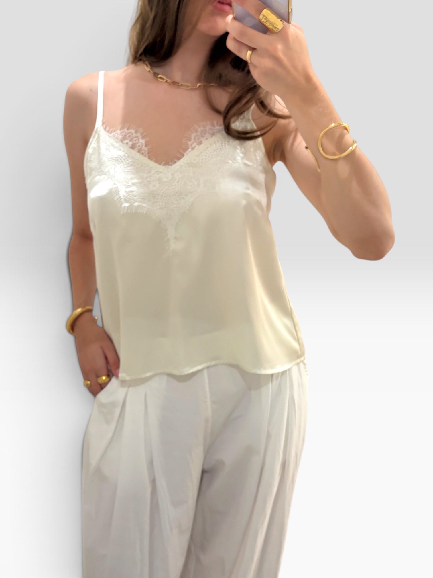TOP SATIN DENTELLE