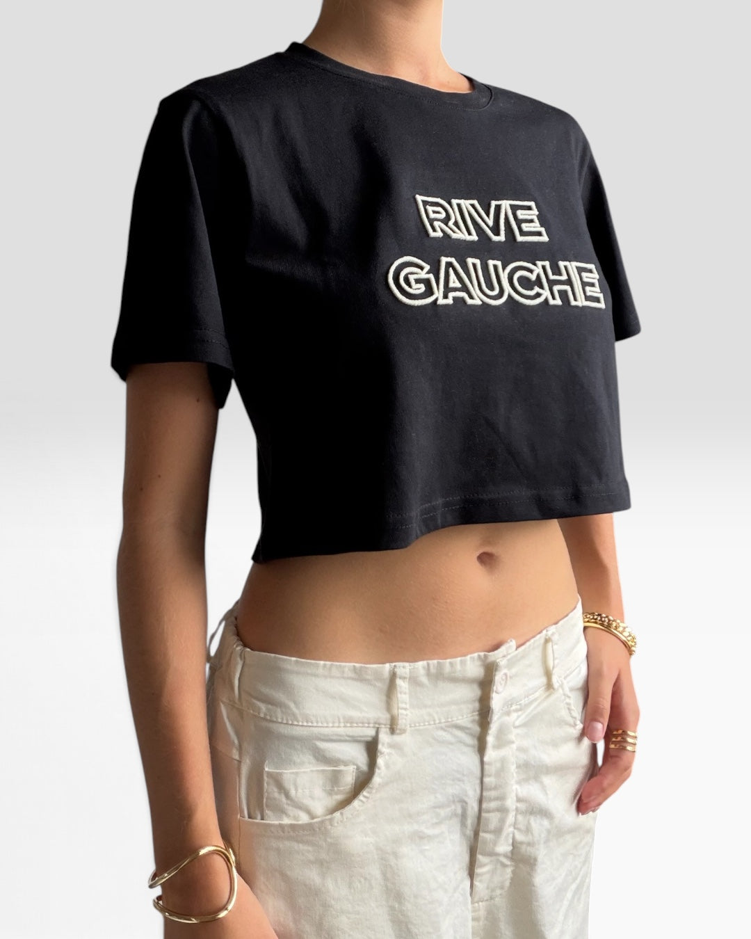 RIVE GAUCHE CROPPED TEE SHIRT