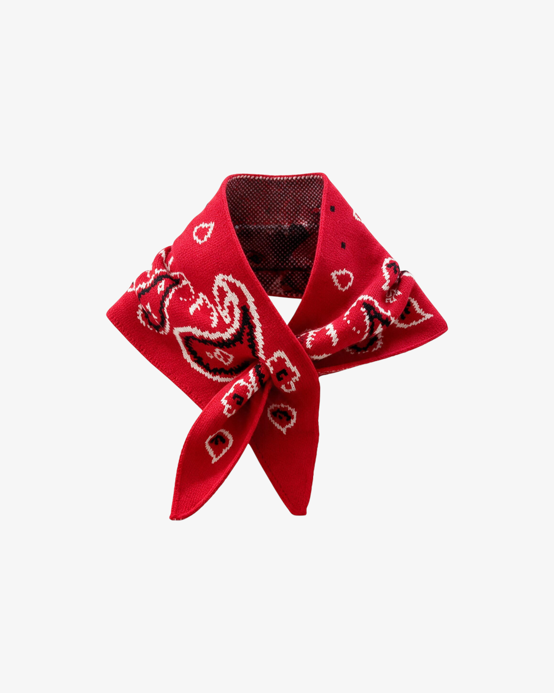 Foulard triangle bandana HELLES rouge à motif cachemire en mélange de laine, cachemire, viscose et polyamide.