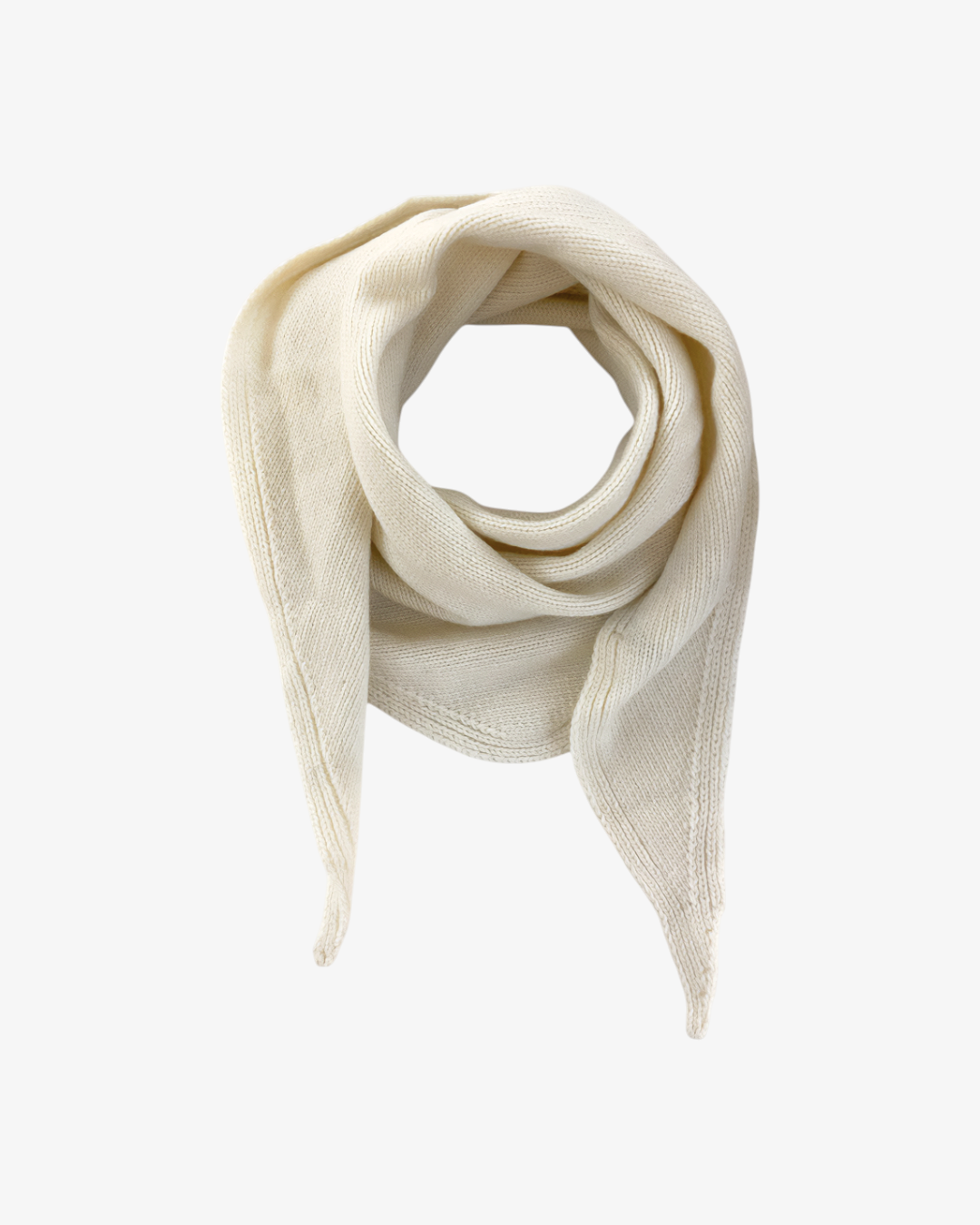 Foulard triangle HELLES en maille crème douce, mélange de laine et cachemire, accessoire élégant fabriqué en Italie