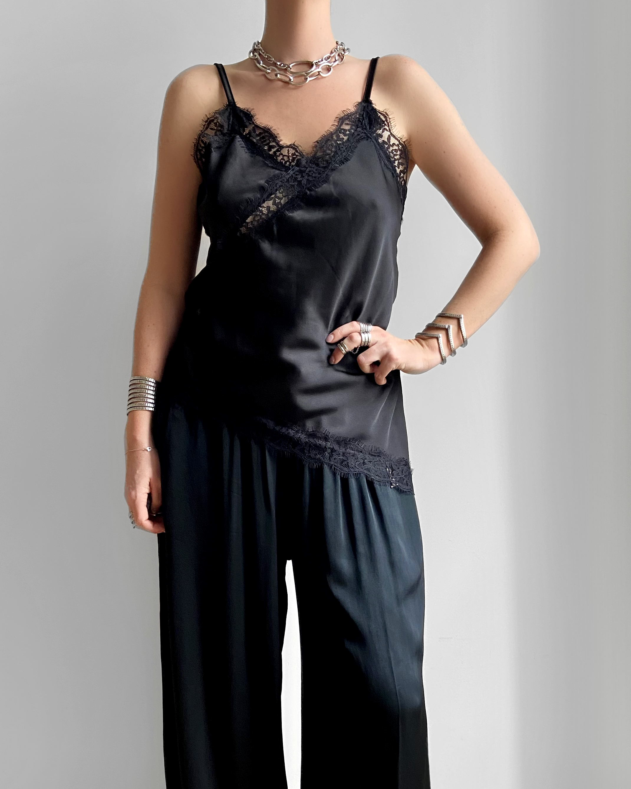 TOP SATIN DENTELLE