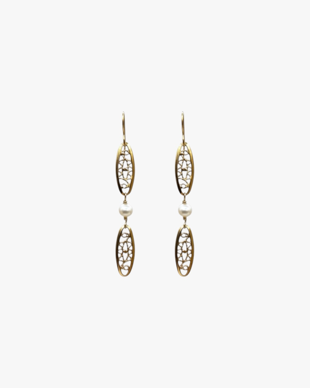 BOUCLES DOUBLE DENTELLE PERLE