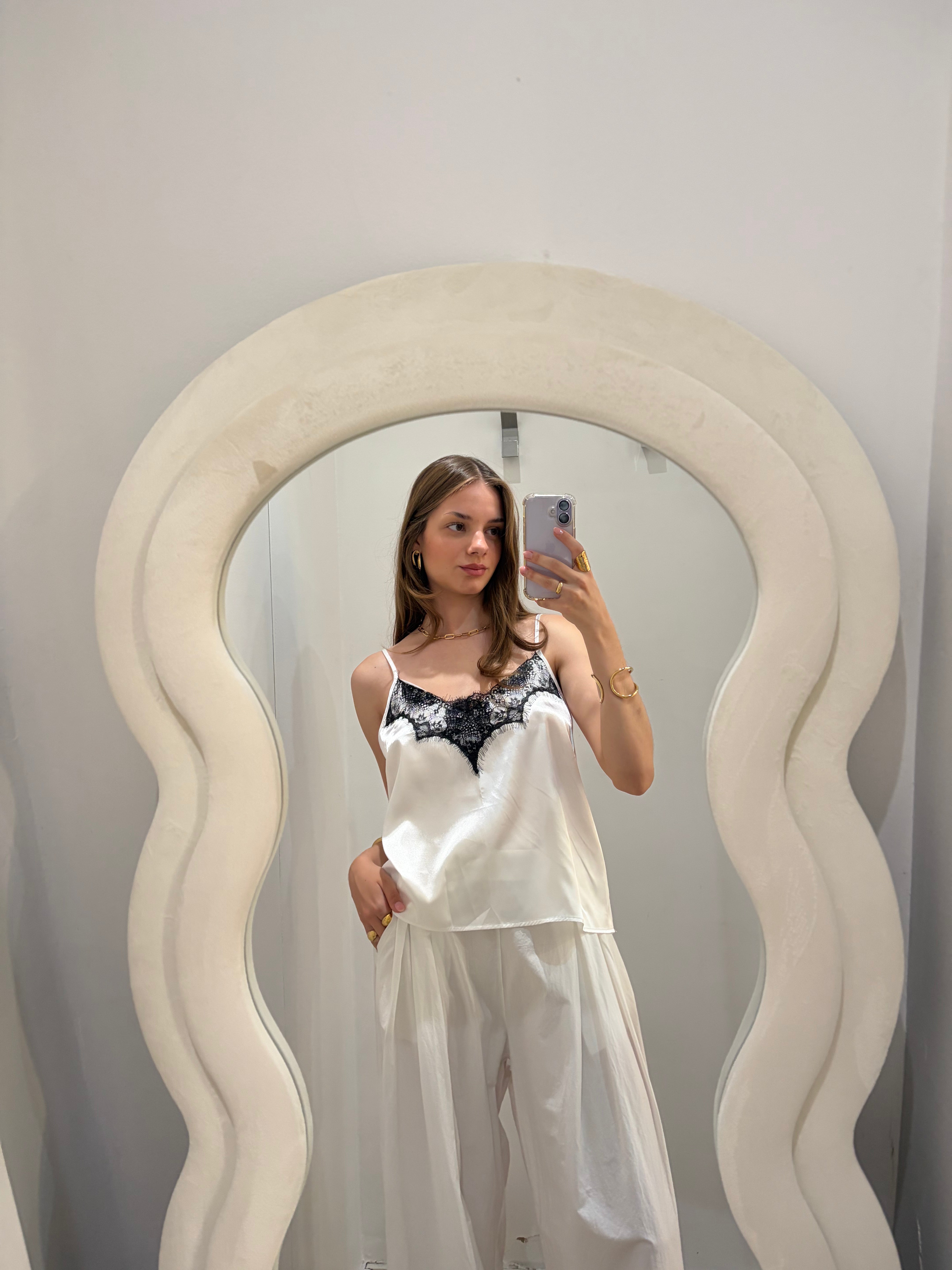 TOP SATIN DENTELLE