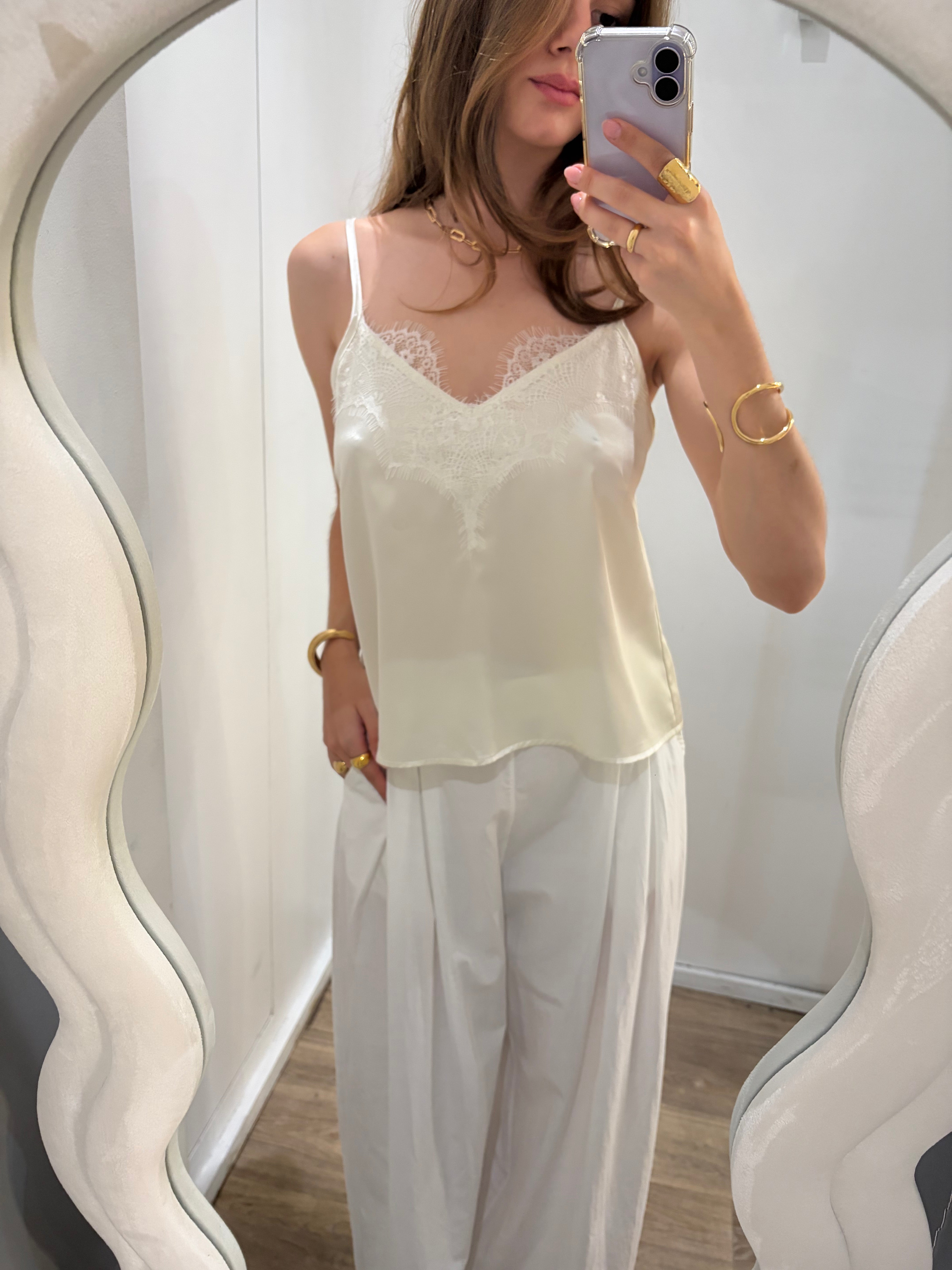 TOP SATIN DENTELLE