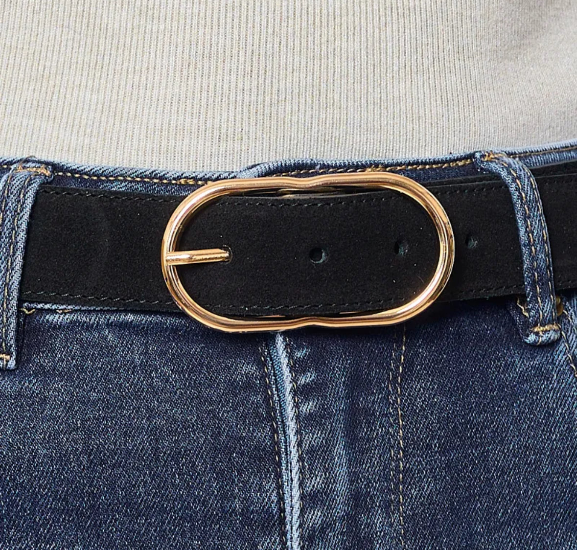 CEINTURE BOUCLE OVALE DORE