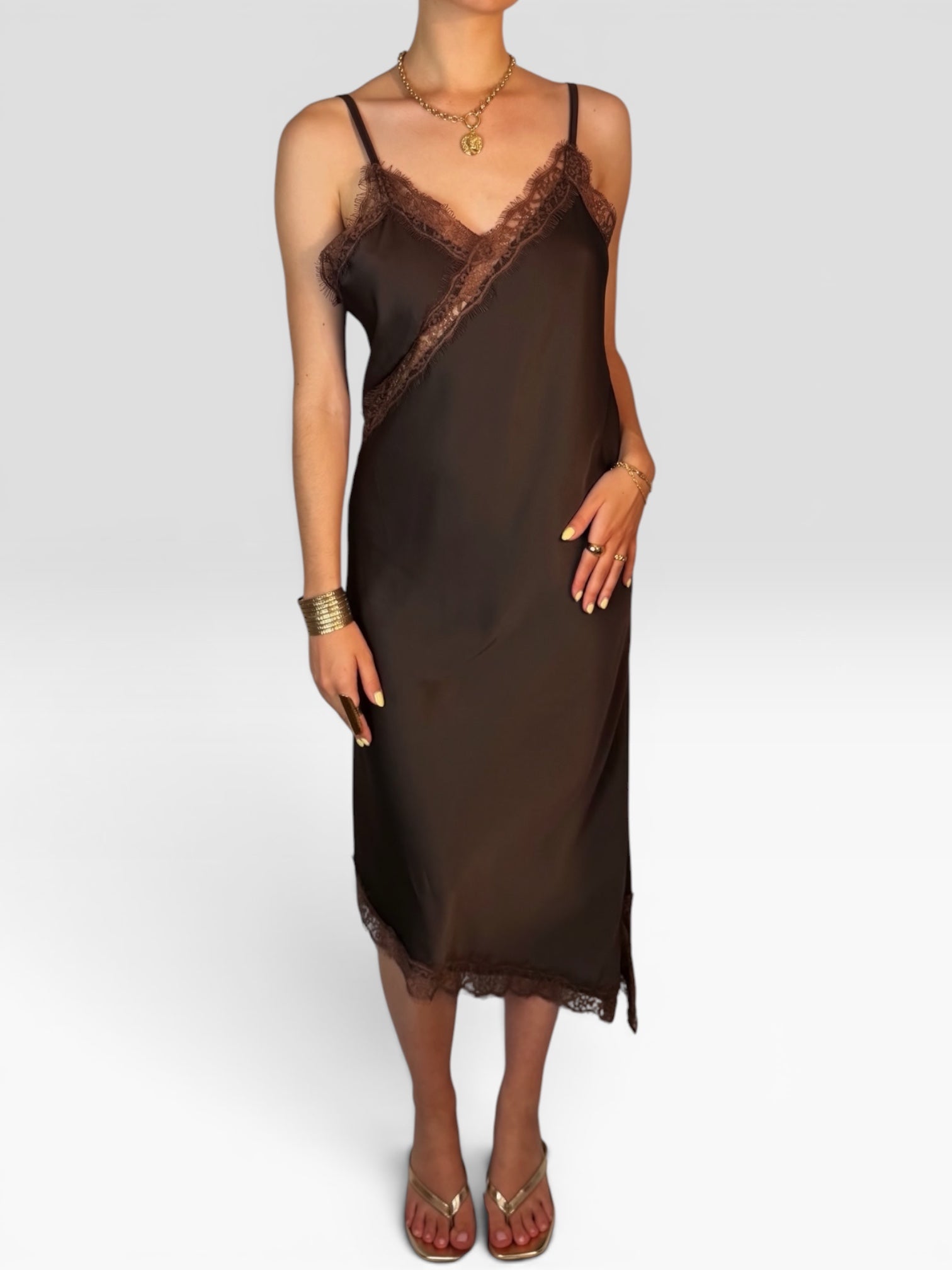 SATIN LACE DRESS