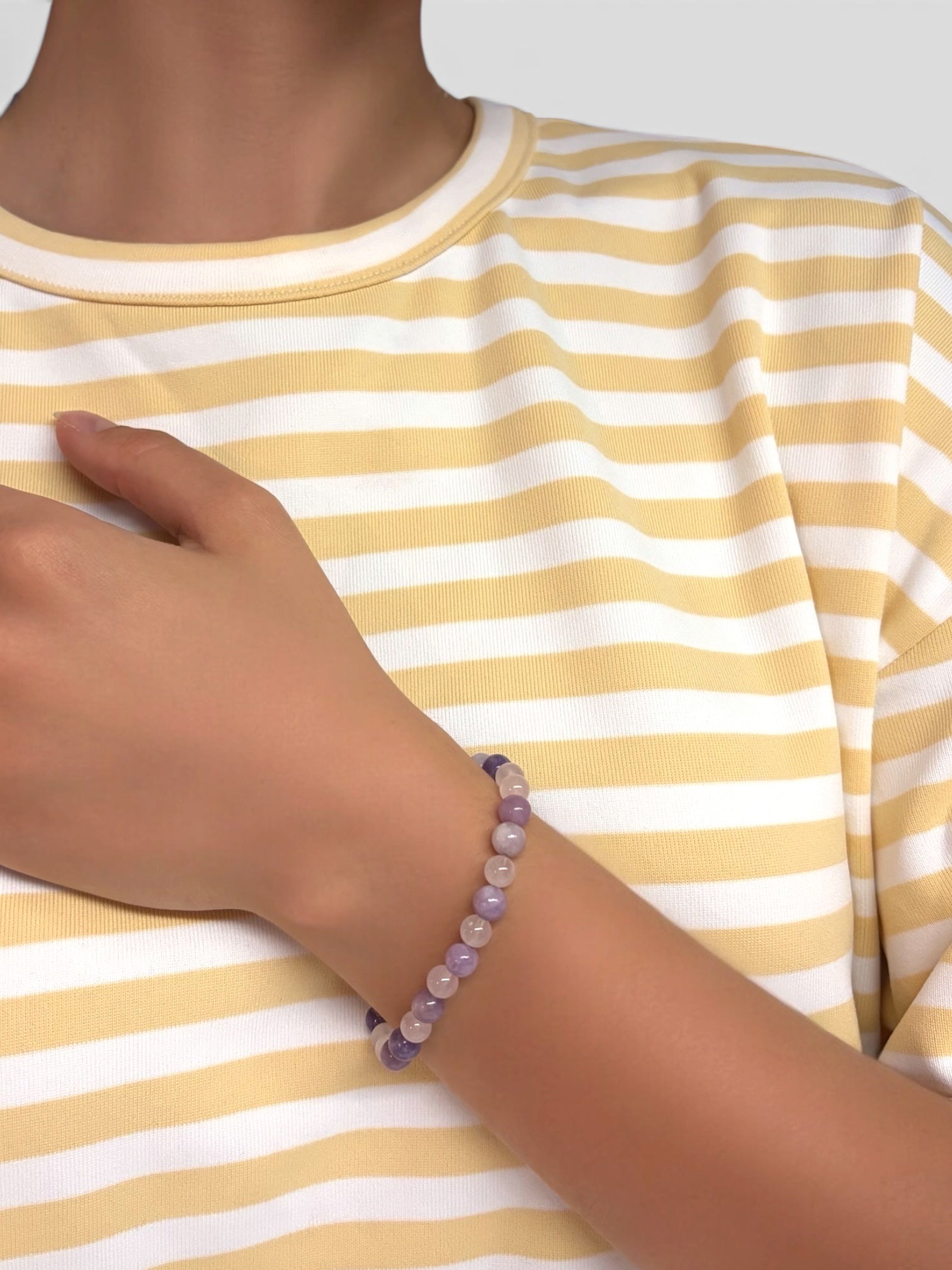 BRACELET AMETHYSTE ET QUARTZ ROSE