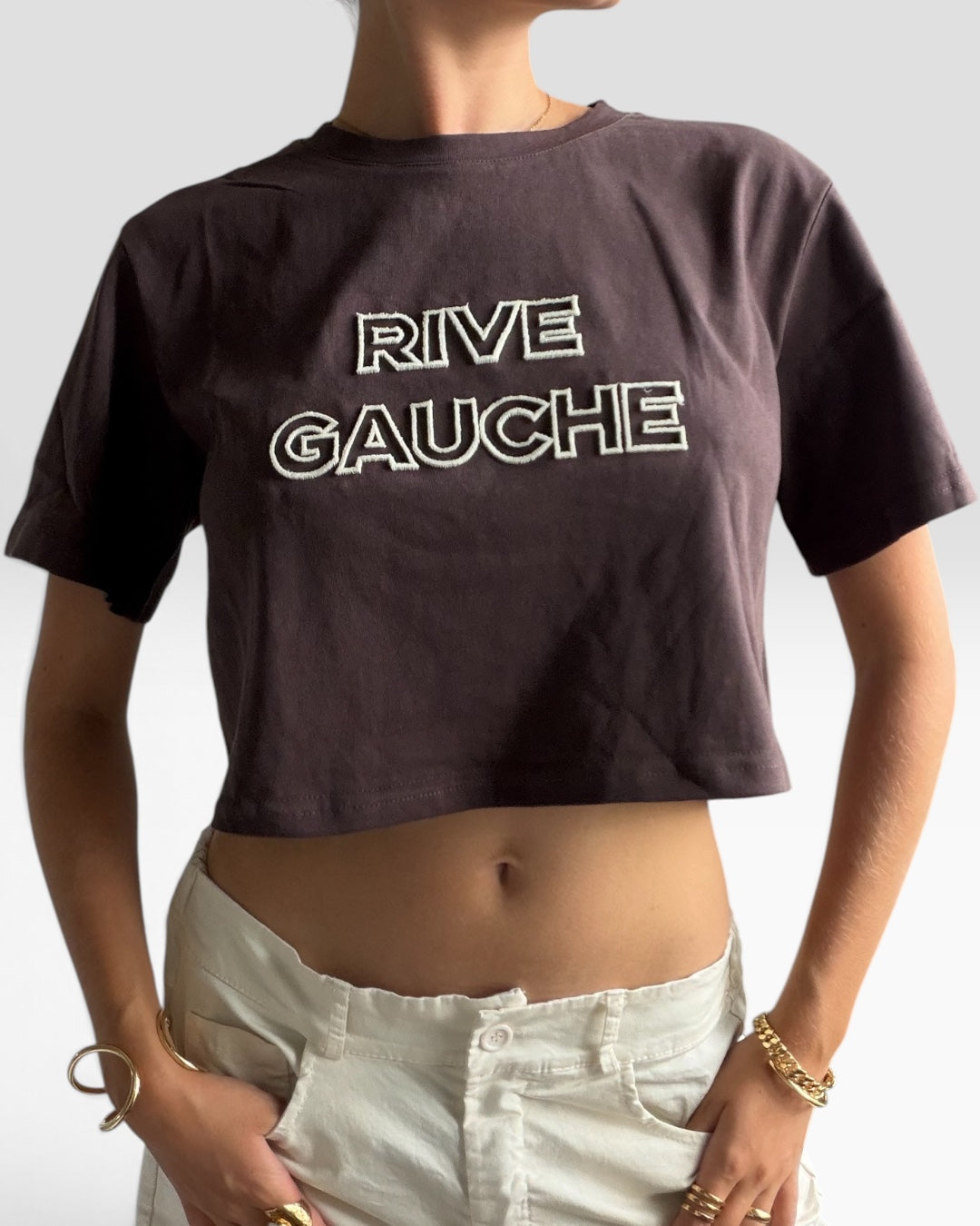RIVE GAUCHE CROPPED TEE SHIRT