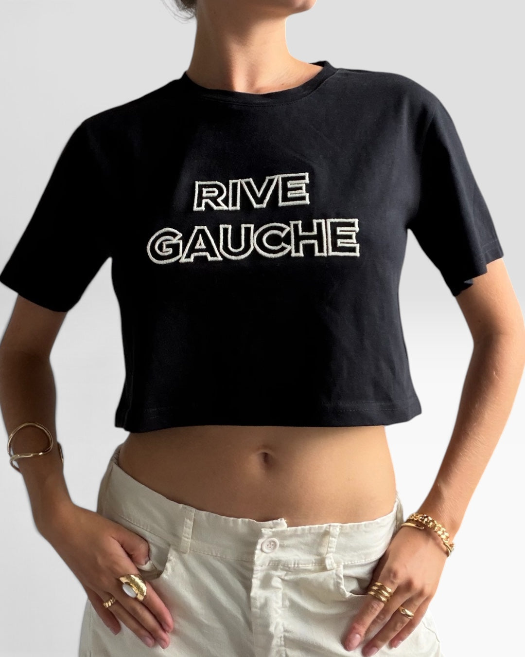 RIVE GAUCHE CROPPED TEE SHIRT