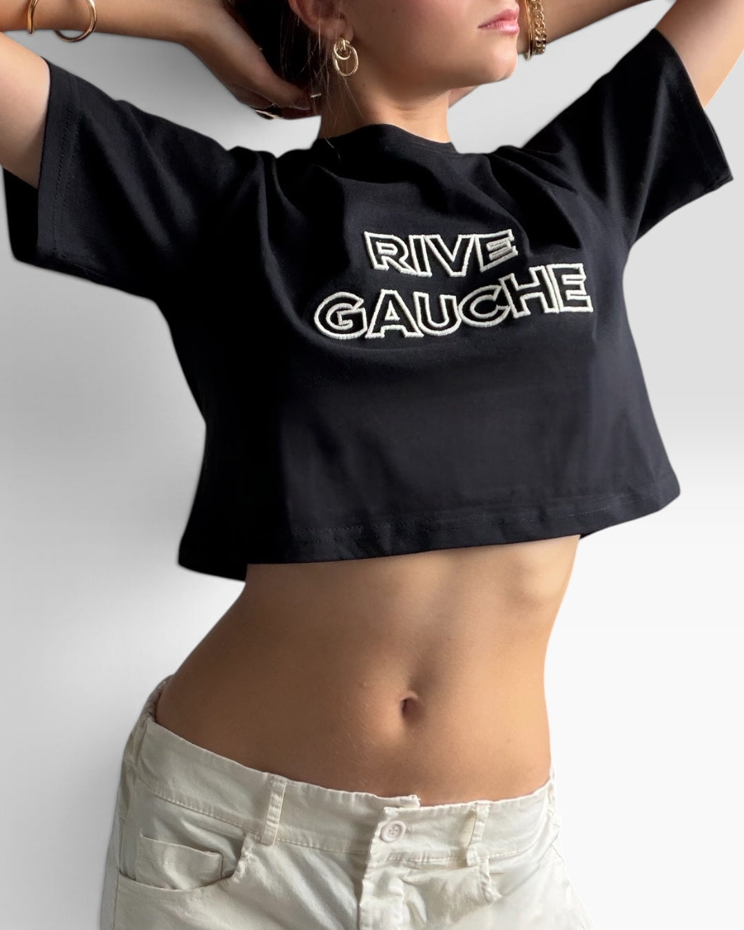 RIVE GAUCHE CROPPED TEE SHIRT