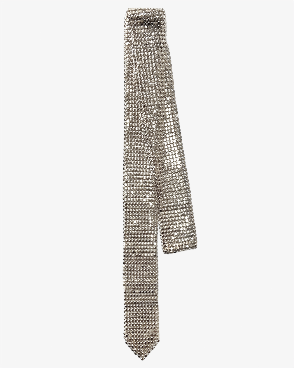 Cravate Bossy HELLES en laiton plaqué argent patiné, accessoire de mode scintillant fabriqué à Paris
