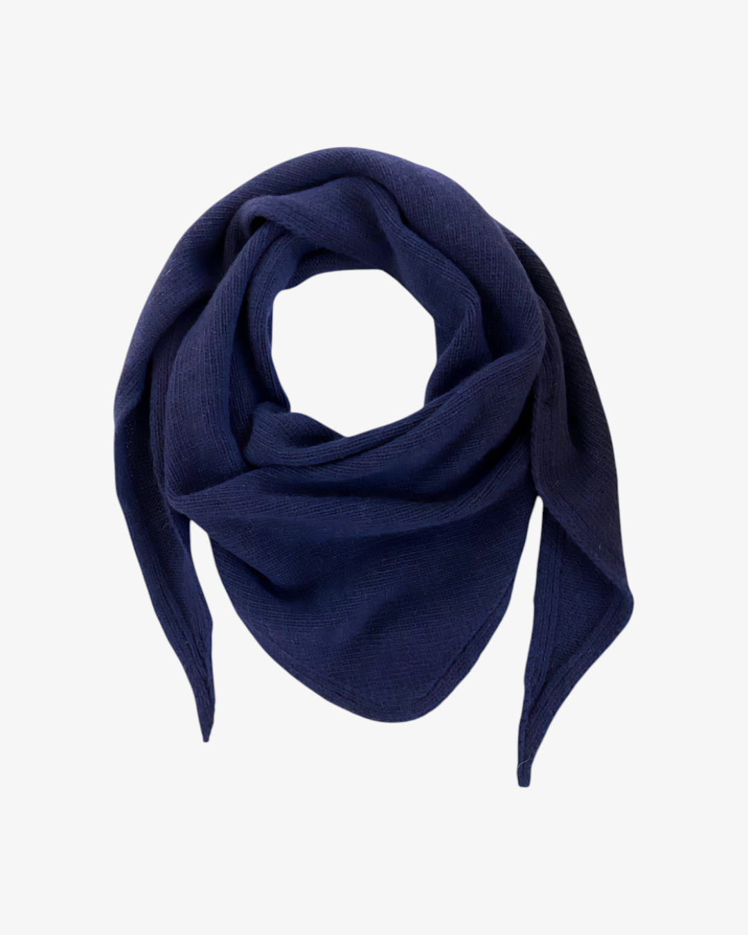 Foulard triangle HELLES bleu marine en mélange de laine et cachemire, accessoire élégant fabriqué en Italie