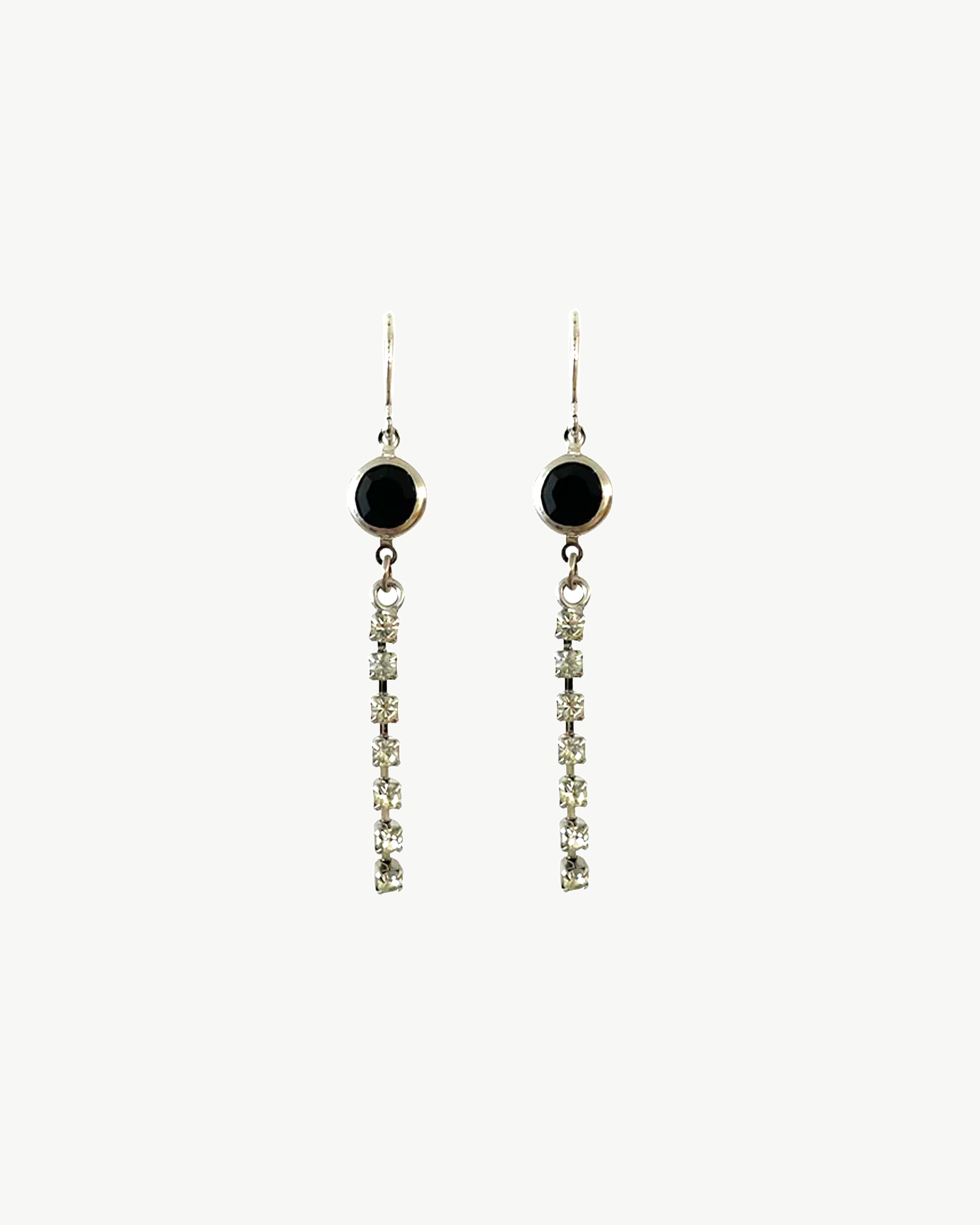BLACK RHINESTONE EARRINGS