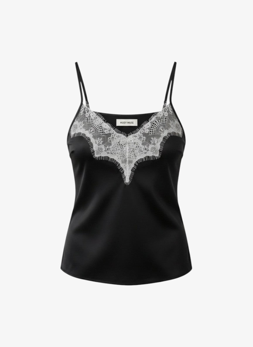 TOP SATIN DENTELLE